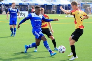 Eddie Edward is seen in action from a game against the Fort Lauderdale Strikers. PHOTO: FC EDMONTON/TONY LEWIS