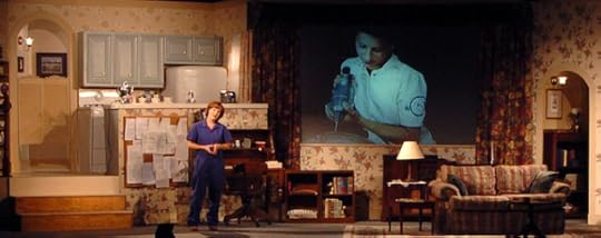 A scene from the show. Katharine Hartgrove (Melanie Collup) reminisces about the war years in an opening letter to her grandson in Vietnam.