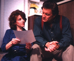 A scene from the show. Katharine Hartgrove (Michele Rosen) shares a poignant war letter with Johnny Chastain (Neal Matthews).
