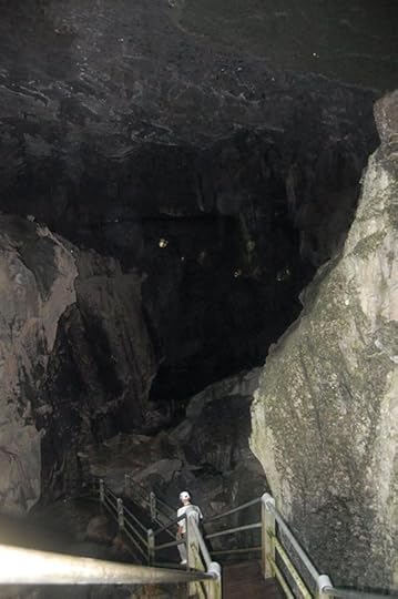 Entering Clearwater Cave. The underground river is so strong that the sound its rapids make echoes through out the cave.