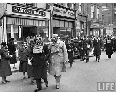 WWII Gas Mask Drill in London