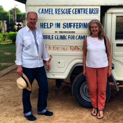 Camel shelter with Jeannette Lloyd-Jones
