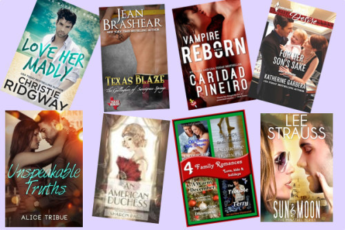 Hump Day books from Christine Ridgway, Jean Brashear, Caridad Pineiro, Katherine Garbera, Alice Montalvo-Tribue, Sharon Page, Jacqueline Diamond, and Lee Strauss!