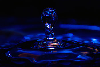Water drop, blue