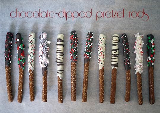 Chocolate Dipped Pretzel Rods