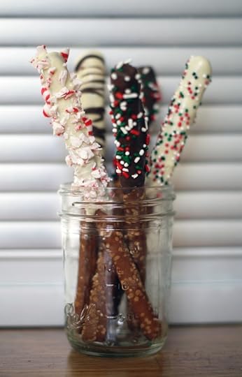 Chocolate Dipped Pretzel Rods