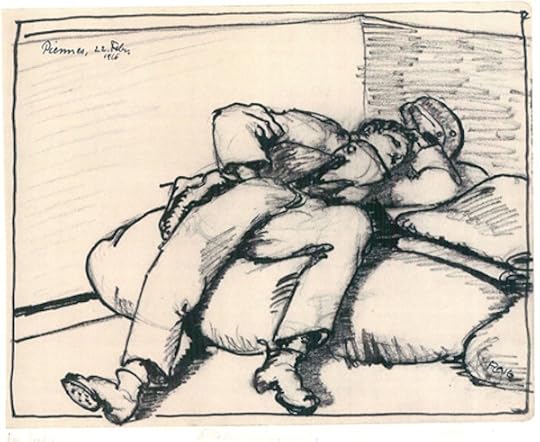 Flaig_Kriegstagebuch_Blatt_11_Schlafender_Kamerad_1916