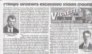 Page from the Delavan Enterprise showing historian Yadon's column