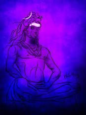 SHIVA IN PURPLE AND BLUE