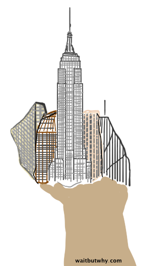 New York finger illustration