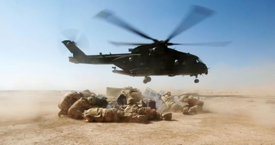 RAF Merlin Helicopter Supplies Troops in Iraq