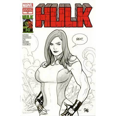 Frank Cho She-Hulk Sketch Cover