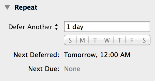 setting repeat frequency