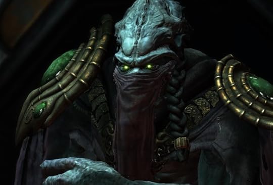 A screenshot of Zeratul in a StarCraft II cinematic