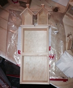 Step Three: Build the easy setting, Maggie's Tavern, four stories with attic. (Put in floors later, probably with paper.)