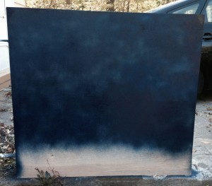 Step 7: Spray paint the backing board.