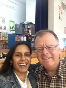Me & Rick Massini, Board of Trustees - Vice Chair for the Medicine Hat School District, having fun at Ecole Connaught's Literacy Celebration!
