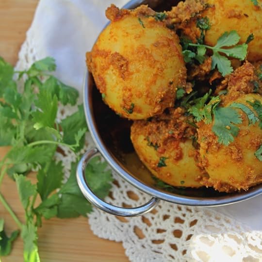 Traditional Pot Roasted Potatoes -Hing Diye Alur Dom