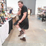 Showing a little too much leg at RetroCon 2014