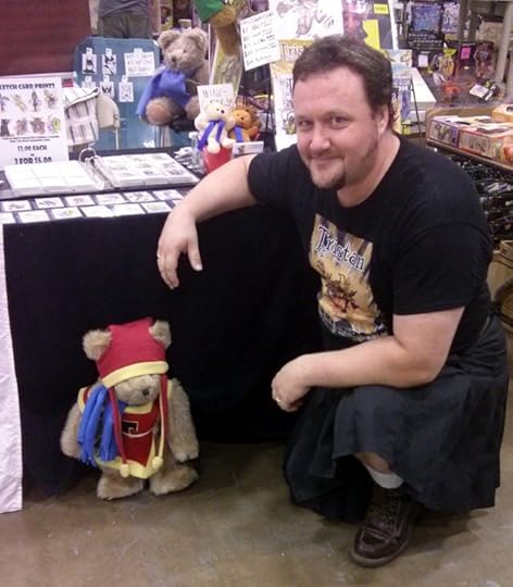 Tristan and his Creator Nick hanging after RetroCon 2014