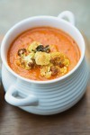 Tomato Soup with Roasted Cauliflower Crumble #recipe via MomAdvice.com