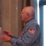 Astronaut Alan Bean talks at the University of Texas campus.