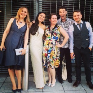 The Book Smugglers (Ana Grilo, Thea James) with Pornokitsch (Ann Perry, Jared Shurin), and me at LonCon 3.