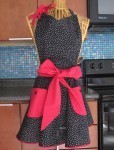 Black-Pink Polka Dot Apron via Etsy