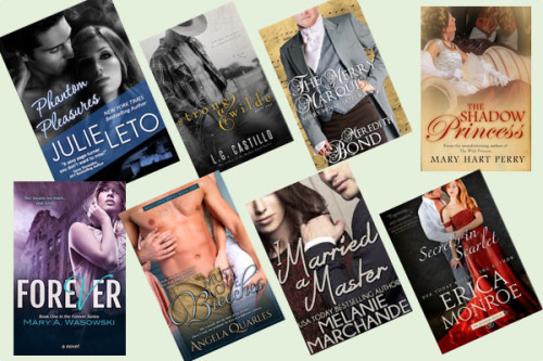 Hump Day books from Julie Leto, L. G. Castillo, Meredith Bond, Mary Hart Perry, Mary A. Wasowski, Angela Quarles, Melanie Marchande, and Erica Monroe!