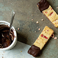 Chocolate-Dipped Peppermint Shortbread