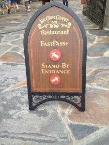Be Our Guest Restaurant FastPass+ sign