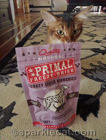 We kitties can smell treats through the packaging!