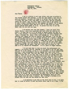 Letter from Martha Graham to Aaron Copland, July 22, 1943. The Aaron Copland Collection, Music Division.