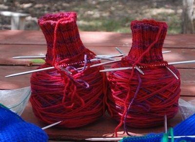 Mountain-Colors-Indian-Paintbrush-socks-started