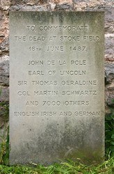 Monument at the site of the Battle of Stoke Field