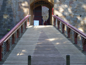The entrance to Castle Mantovar (although it's really Castell Coch)