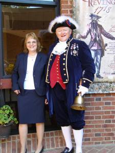 Beth with the town crier
