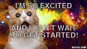 excited space cat