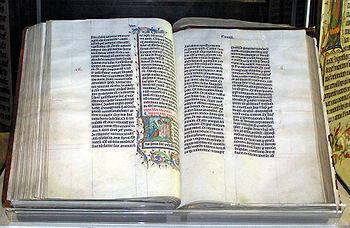 Early 15th-century Latin Bible, handwritten in...