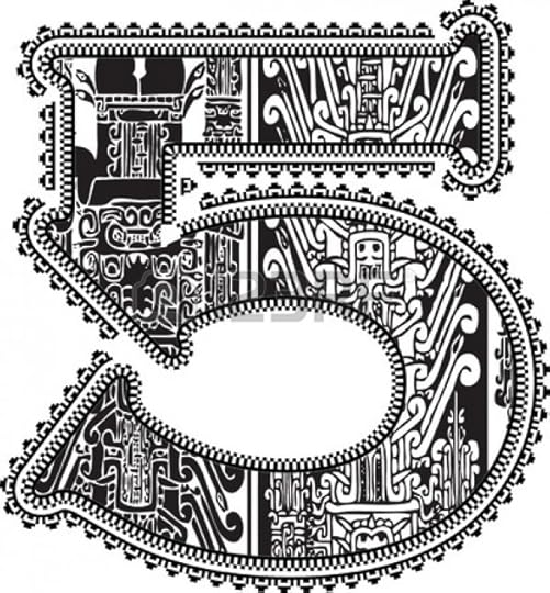 14657007-ancient-number-5-vector-illustration
