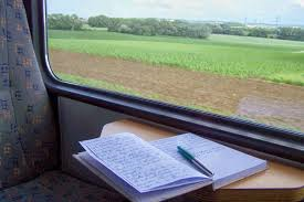 writing on train