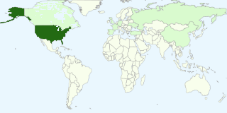Graph of most popular countries among blog viewers