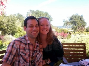 Me and Hubs at Lambert Bridge Winery. Not pictured: Chaos.