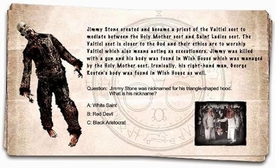 Silent Hill's Jimmy Stone, with a picture of him as the Red Devil