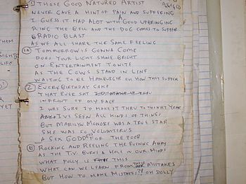 A song or poem written by Daniel Johnston.