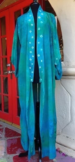 Emerald Blue kimono floor length