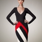 Bold red black and white dress