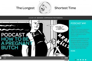 The Longest Shortest Time podcast logo and image from Pregnant Butch