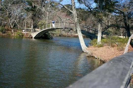 There are many arched stone bridges across the several lakes on site.