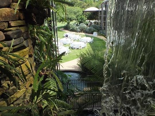 There are water features upstairs at the Sibley Center, and it will cool you off just to look at them.